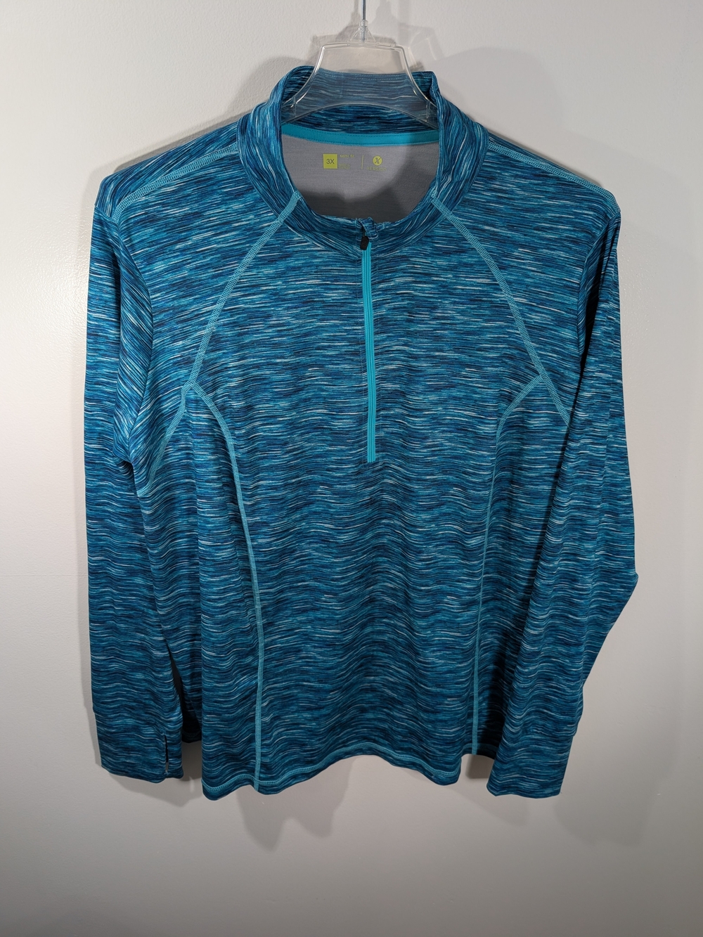 Xersion Womans Semi Fit Space-Dye Long Sleeve 3X NWT